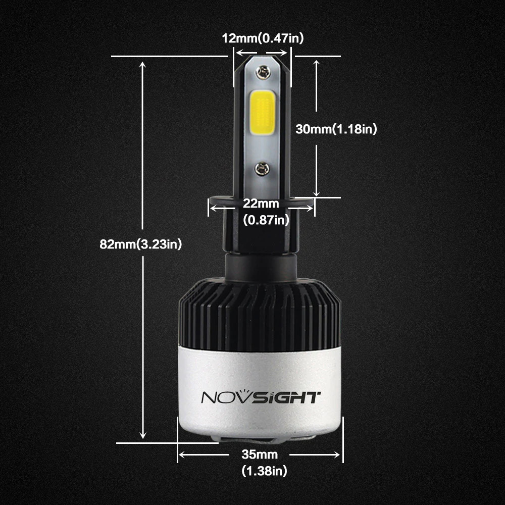 Nighteye/Novsight LED Car Headlights 100W 9000LM 6500K 2Pcs